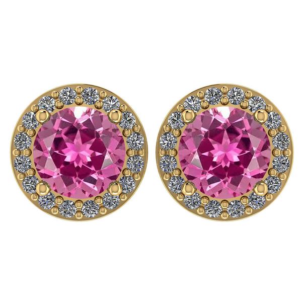 Certified 1.6 Ctw Pink Tourmaline And Diamond 14k Yello