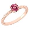 Image 1 : Certified 0.45 Ctw Pink Tourmaline Solitaire Ring with
