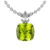 Image 1 : Certified 2.53 Ctw Peridot And Diamond SI1/SI2 14K Whit