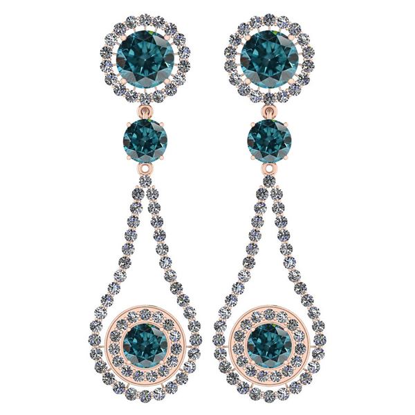 Certified 4.50 Ctw SI2/I1 Treated Fancy Blue & White Di