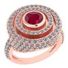 Image 1 : Certified 2.05 Ctw Ruby And Diamond Wedding/Engagement