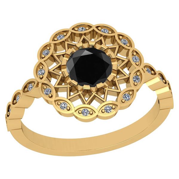 Certified 0.87 Ctw I2/I3 Treated Fancy Black and White