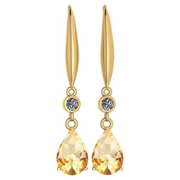 Certified 5.70 Ctw Citrine And Diamond VS/SI1 Dangling