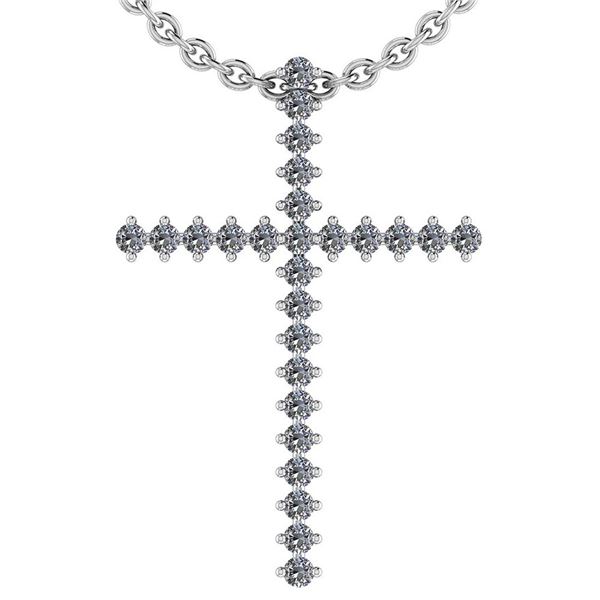 Certified 0.91 Ctw Diamond I1/I2 Cross Style Pendant Ne