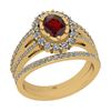 Image 1 : Certified 1.59 Ctw I2/I3 Garnet And Diamond 14K Yellow