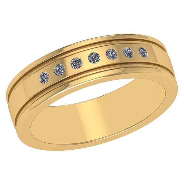 Certified 0.10 Ctw Diamond 18K Yellow Gold Halo Band