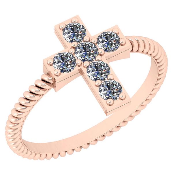 Certified 0.41 Ctw Diamond VS/SI1 Cross Band Ring 18K R