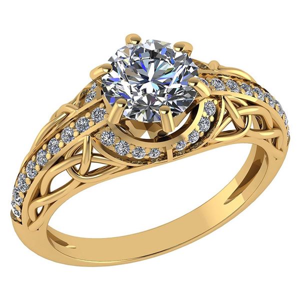 Certified 1.43 Ctw Diamond Halo Ring For Engagement New