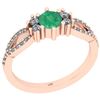 Image 1 : Certified 0.79 Ctw SI2/I1 Emerald And Diamond 14K Rose