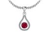 Image 1 : Certified 1.12 Ctw Ruby And Diamond VS/SI1 18k White Go