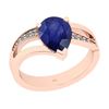 Image 1 : Certified 2.00 Ctw I2/I3 Blue Sapphire And Diamond 14K