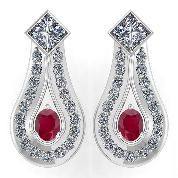 Certified 1.23 Ctw Ruby Diamond Wedding/Engagement 14K