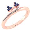 Image 1 : Certified 0.16 Ctw Blue Sapphire And Diamond 14k Rose G