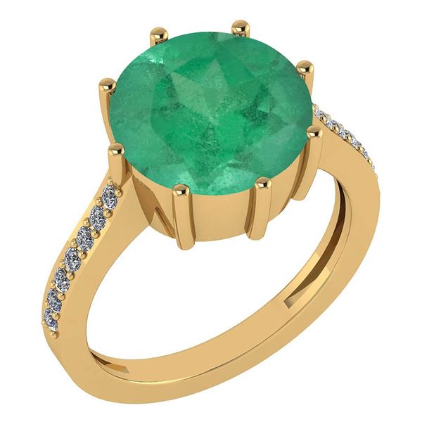 Certified 2.14 Ctw Emerald And Diamond VS/SI1 Engagemen