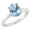 Image 1 : Certified 2.50 Ctw Blue Topaz 14K White Gold Solitaire