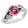Image 1 : Certified 1.51 Ctw Pink Tourmaline And Diamond VS/SI1 H