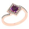Image 1 : Certified 1.02 Ctw I2/I3 Amethyst And Diamond 10K Rose