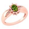 Image 1 : Certified 0.51 Ctw Peridot And Diamond 14k Rose Gold Ha