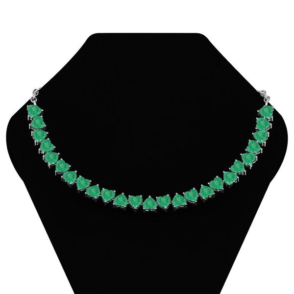 Certified 20.05 Ctw Emerlad Heart Shape Necklace For wo