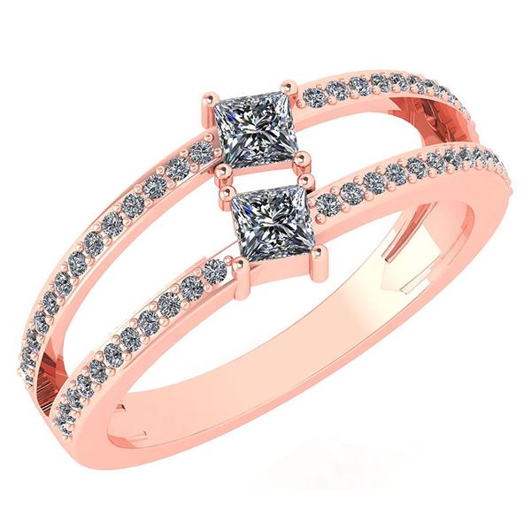 Certified 0.60 Ctw Diamond 14k Rose Gold Ring VS/SI1