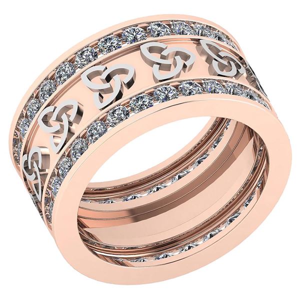 Certified 1.68 Ctw Diamond VS/SI1 Mens Bands 18K Rose G