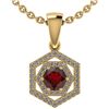 Image 1 : Certified 0.69 Ctw Garnet And Diamond 18K Yellow Gold H
