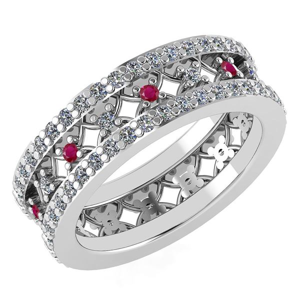 Certified 1.14 Ctw Ruby And Diamond 14k Yellow Gold Hal