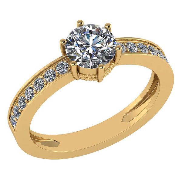 Certified 1.09 Ctw Diamond Wedding/Engagement Style 14K