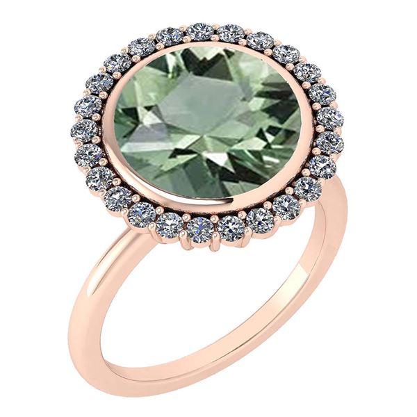 Certified 5.95 Ctw Green Amethyst And Diamond VS/SI1 Ha