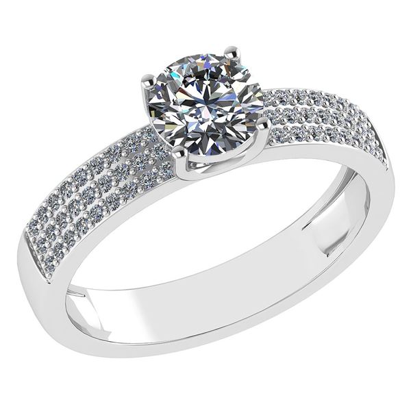 Certified 0.97 Ctw Diamond 14k White Gold Ring (VS/SI1)