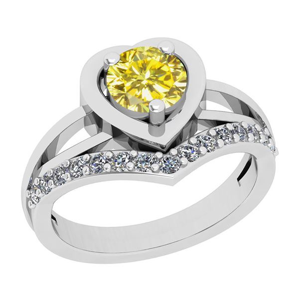 Certified 1.21 Ctw I2/I3 Treated Fancy Yellow And White