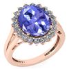 Image 1 : Certified 5.65 Ctw Tanzanite And Diamond VS/SI1 Halo Ri