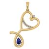 Image 1 : Certified 0.60 Ctw Blue Sapphire And Diamond Pendant Fo