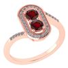 Certified 0.68 Ctw Garnet And Diamond 14k Rose Gold Hal