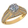 Certified 2.04 Ctw Diamond Engagement /Wedding 14K Yell