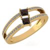 Certified 0.60 Ctw Smoky Quarzt And Diamond 18k Yellow