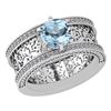 Certified 1.79 Ctw Aquamrine And Diamond Wedding/Engage