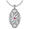 Certified 1.37 Ctw Pink Touramline And Diamond Necklace