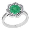 Certified 2.30 Ctw SI2/I1 Emerald And Diamond 14K White
