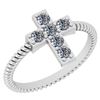 Certified 0.41 Ctw Diamond VS/SI1 Cross Band Ring 18K W