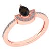 Certified 0.64 Ctw Smoky Quarzt And Diamond 14k Rose Go