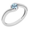 Certified 0.50 Ctw Genuine Aquamarine 14K White Gold Ri