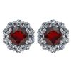 Image 1 : Certified 2.30 Ctw Garnet And Diamond 14k White Gold Ha