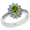 Image 1 : Certified 1.23 Ctw I2/I3 Peridot And Diamond 10K White