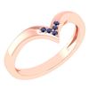 Certified 0.03Ctw Blue Sapphire And Diamond 14k Rose Go