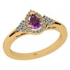Certified 1.27 Ctw I2/I3 Amethyst And Diamond 10K Yello