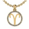 Certified 0.19 Ctw SI2/I1 Diamond 14K Yellow Gold Zodia