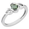 Certified 0.52 Ctw Green Amethyst And Diamond 14k White