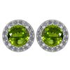 Certified 1.06 Ctw Peridot And Diamond Platinum Halo St