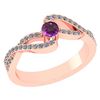 Image 1 : Certified 0.61 CTW Amethyst And Diamond 14k Rose Gold H